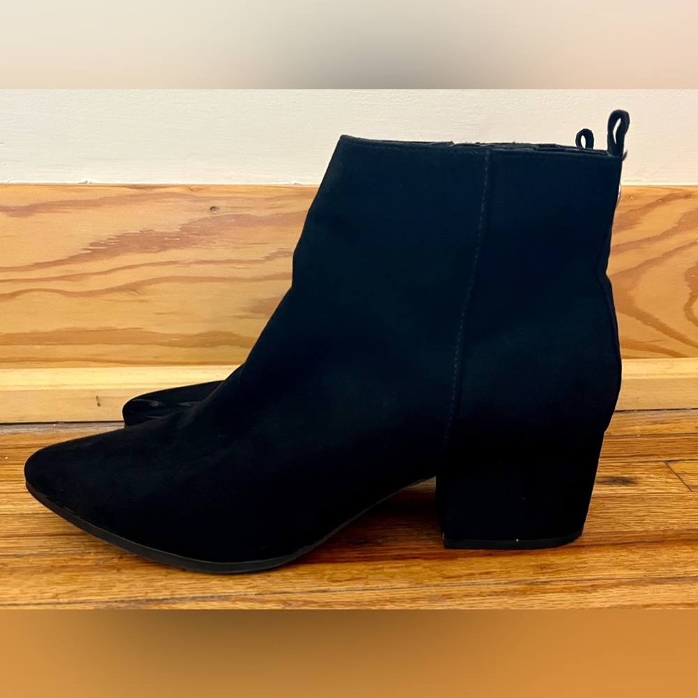 Black suede ankle boots